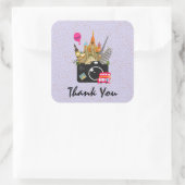 Sticker Carré Les monuments européens avec un Merci de caméra (Sac)