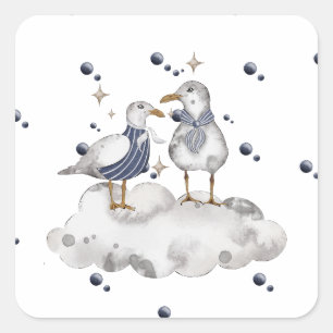 Sticker Carré Les oiseaux de plage