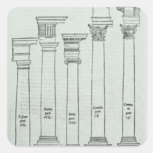 Sticker Carré Les ordres de l'architecture (Devant)