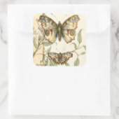 Sticker Carré Les papillons Tandem sur les Feuilles verts (Sac)