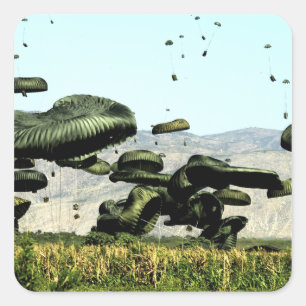 Sticker Carré Les paquets de nourriture et d'eau sont à lanceur