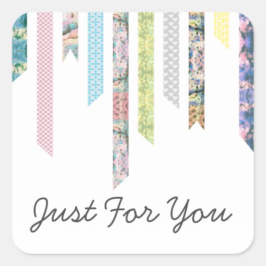 Sticker Carré Les Pastels De Bande De Washi | do-it-yourself & A (Devant)