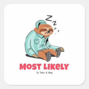 Sticker Carré Les Plus Susceptibles De Faire Une Sieste