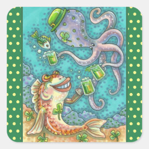 Sticker Carré LES POISSONS ET LES POISSONS DE St. PADDY CHÈQUES