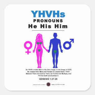 Sticker Carré Les pronouns du YHVH