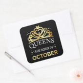 Sticker Carré Les Reines Sont Nées En Octobre I (Enveloppe)