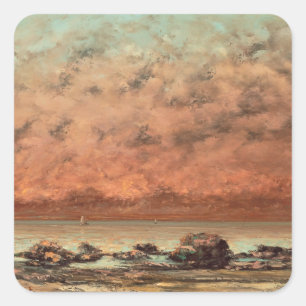 Sticker Carré Les Rochers noirs à Trouville, 1865-1866