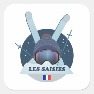 Sticker Carré Les Saisies Station de ski
