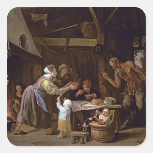 Sticker Carré Les Satyrs et la famille (Devant)