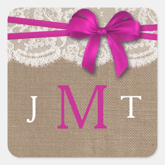 Sticker Carré Les sceaux de la collection de Mariages Rustic Pin (Devant)