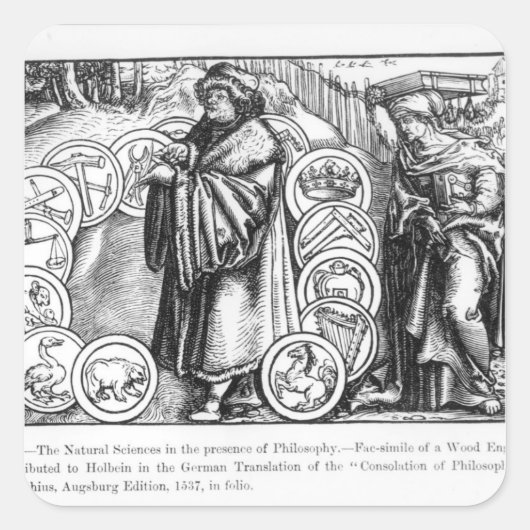 Sticker Carré Les sciences naturelles en présence de (Devant)