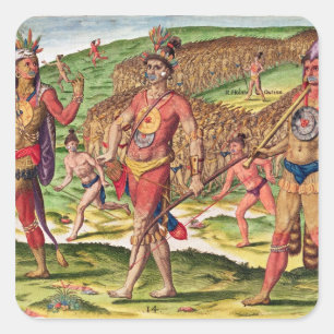 Sticker Carré Les soldats d'Outina marchant à la coupe