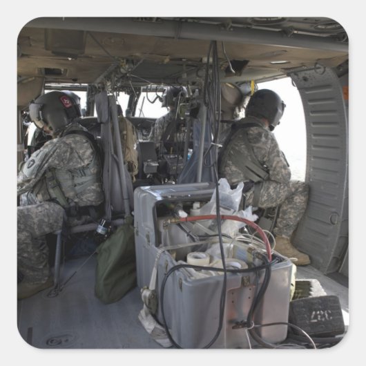 Sticker Carré les soldats surveillent les dangers (Devant)