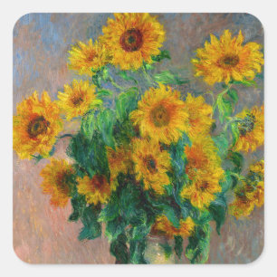 Sticker Carré Les tournesols de Monet