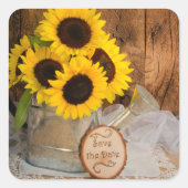 Sticker Carré Les tournesols et l'arrosage peuvent mariage sauve (Devant)