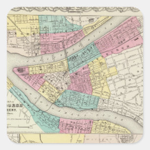 Sticker Carré Les Villes De Pittsburgh Allegheny Cincinnati