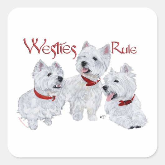 Sticker Carré Les Westies règnent ! (Devant)