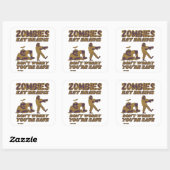 STICKER CARRÉ LES ZOMBIES MANGENT DES CERVEAUX NE S'INQUIÈTENT P (Feuille)