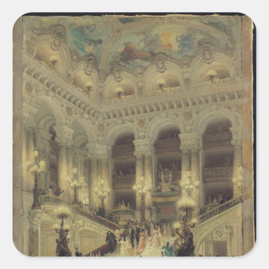 Sticker Carré L'Escalier de l'Opéra, 1877 (Devant)