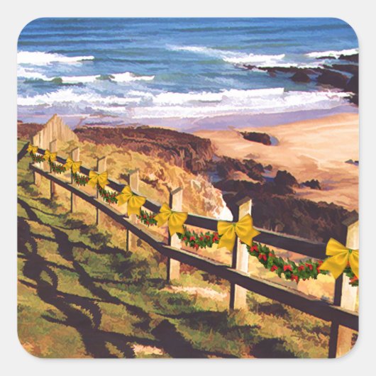 Sticker Carré L'escrime des dunes dans l'océan (Devant)