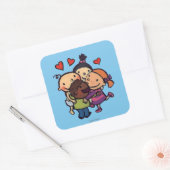 Sticker Carré Leslie Patricelli Group Accroché avec des amis (Enveloppe)