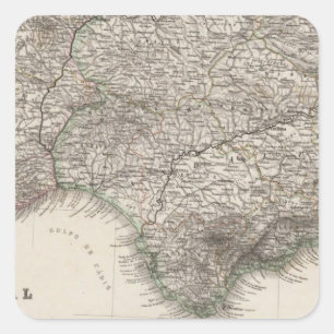 Sticker Carré L'Espagne et le Portugal, quatre feuilles