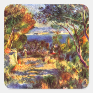 Sticker Carré L'Estaque par Pierre Renoir, Impressionnisme Vinta