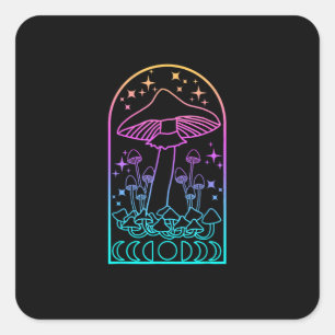 Sticker Carré l'esthétique Cottagecore Goblincore Champignon Aca