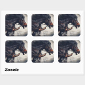 Sticker Carré "Let Go" et puissant cheval (Feuille)