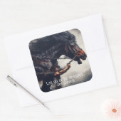 Sticker Carré "Let Go" et puissant cheval (Enveloppe)