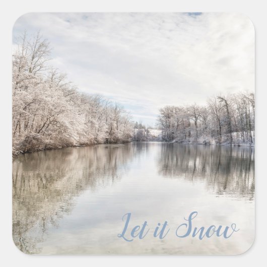 Sticker Carré Let It Snow|Winter Scene Photo (Devant)
