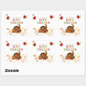 Sticker Carré Let’s Give Thanks Cornucopia Thanksgiving (Feuille)