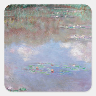Sticker Carré L'étang à lys d'eau (nuages) (1903) Claude Monet