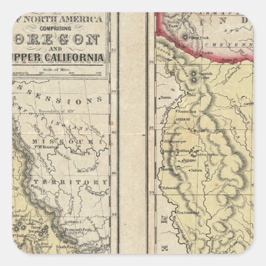 Sticker Carré L'État Du Texas (Devant)