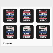Sticker Carré Letitia James est ma Shero (Feuille)