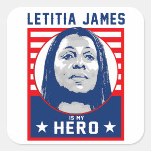 Sticker Carré Letitia James est mon héroïne
