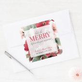 Sticker Carré Let's Be Merry Christmas Wedding Bridal Shower (Enveloppe)