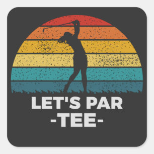 Sticker Carré let's par tee