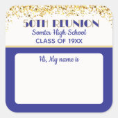 Sticker Carré Let's Party! 50th Class Reunion custom (Devant)