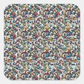 Sticker Carré Letter R Stereogram, Set of 6, Large 3x3 (Devant)