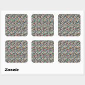 Sticker Carré Letter R Stereogram, Set of 6, Large 3x3 (Feuille)