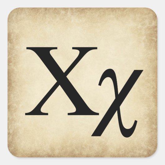 Sticker Carré LETTRE AlphabET GRECQUE CHI (Devant)