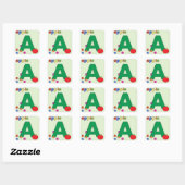 Sticker Carré LETTRE Apple A (Feuille)