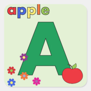 Sticker Carré LETTRE Apple A
