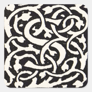 Sticker Carré Lettre Art Nouveau Monogramme Vintage S