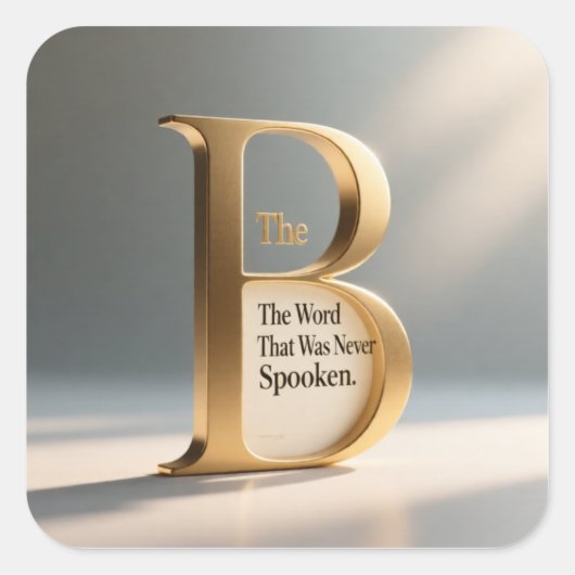 Sticker Carré Lettre B – Conception de typographie minimale mode (Devant)