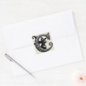 STICKER CARRÉ LETTRE CHATON NOIR CHATON CHATON CHATON CHATON CHA (Enveloppe)
