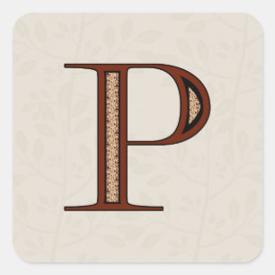Sticker Carré Lettre Damas P - Rouge