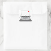 Sticker Carré Lettre d'amour à la machine à écrire vintage (Sac)