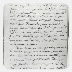 Sticker Carré Lettre de Zola à Edouard Manet 1868